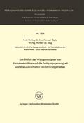 Der Einfluß der Wälzgenauigkeit von Verzahnmaschinen auf die Fertigungsgenauigkeit und das Laufverhalten von Stirnradgetrieben