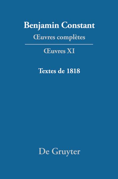 ¿uvres complètes, XI, Textes de 1818