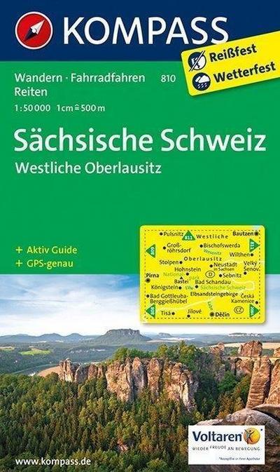 KOMPASS Wanderkarte Sächsische Schweiz - Westliche Oberlausitz: Wanderkarte mit Aktiv Guide, Rad- und Reitwegen. GPS-genau. 1:50000 (KOMPASS-Wanderkarten, Band 810)