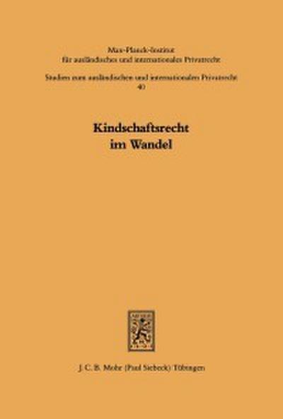 Kindschaftsrecht im Wandel
