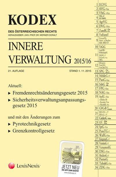 KODEX Innere Verwaltung 2015/16 (f. Österreich)