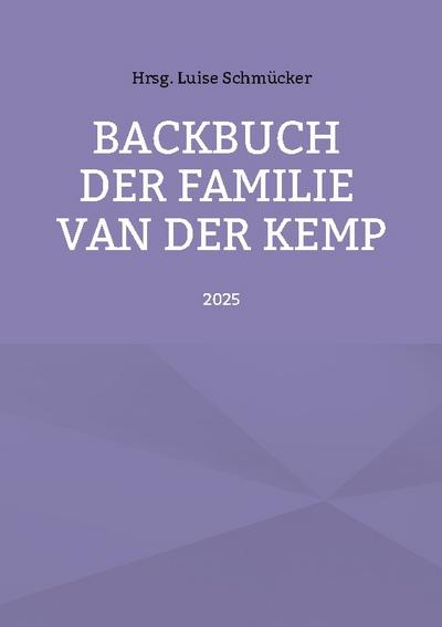 Backbuch der Familie van der Kemp