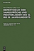 Katalog der Texte. Jüngerer Teil (S - V)