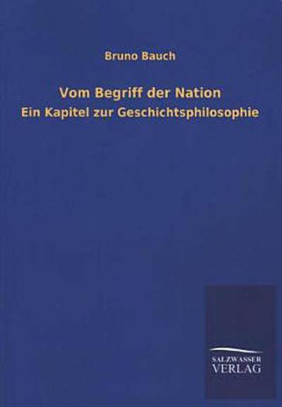 Vom Begriff der Nation