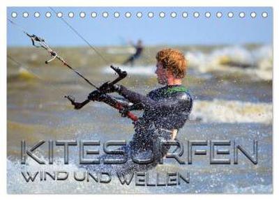 Kitesurfen - Wind und Wellen (Tischkalender 2026 DIN A5 quer), CALVENDO Monatskalender