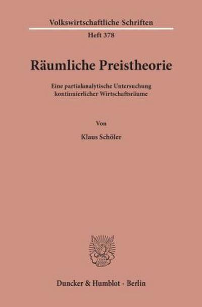 Räumliche Preistheorie.