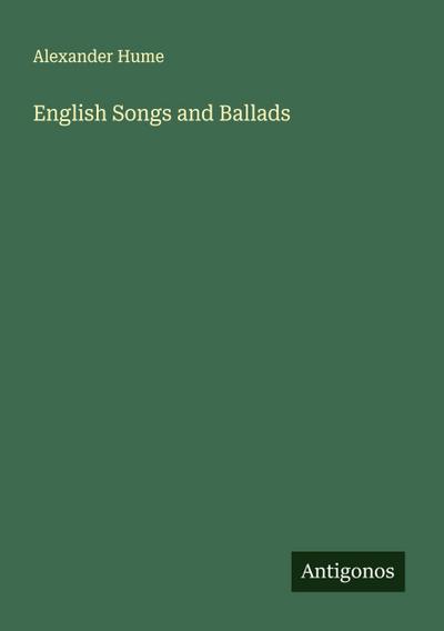 English Songs and Ballads