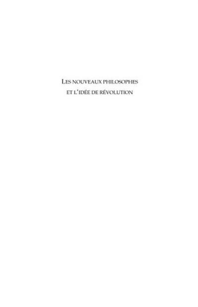 Nouveaux philosophes et l’idee de revolution Les