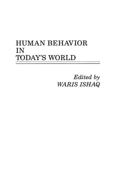 Human Behavior in Today’s World