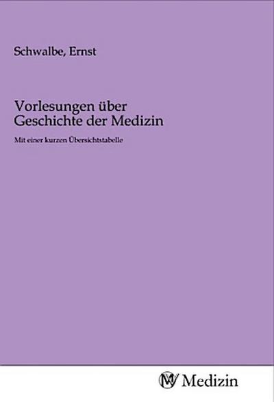 Vorlesungen über Geschichte der Medizin
