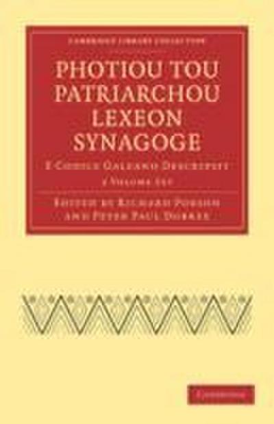 Photiou Tou Patriarchou Lexeon Synagoge 2 Volume Set