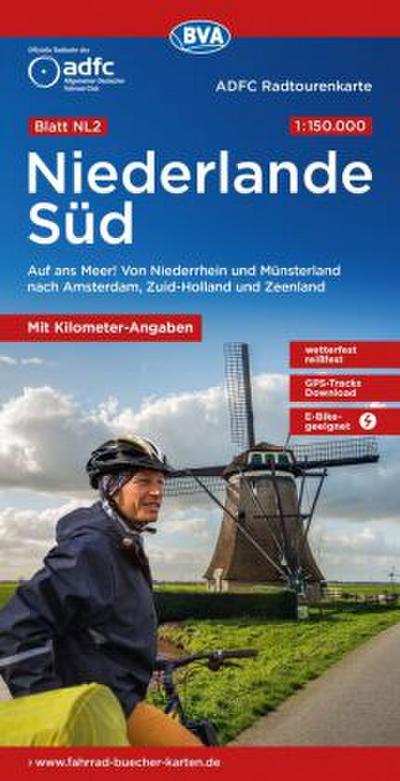 BVA ADFC Radtourenkarte Niederlande Süd, mit Knotenpunkten 1:150.000