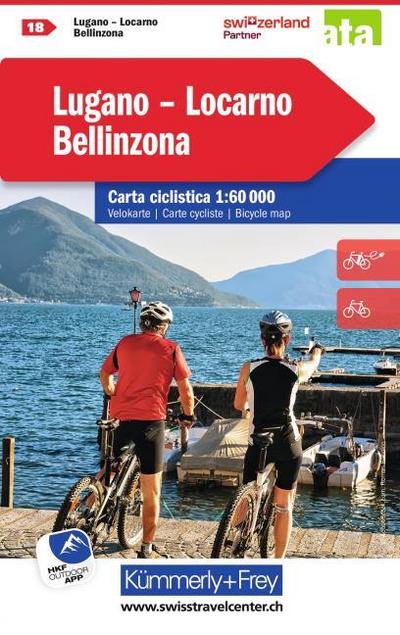 Kümmerly+Frey Velokarte 18 Lugano, Locarno, Bellinzona 1:60.000