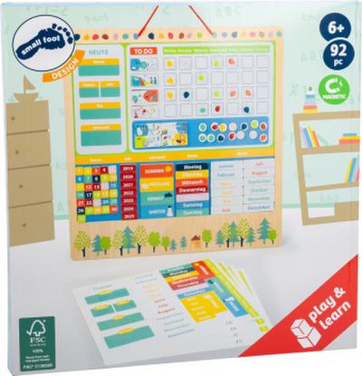 small foot 11460 Wochenplaner magnetisch Educate aus FSC®100%-Zertifiziertem Holz, Tagesplan zum Lernen für Kinder