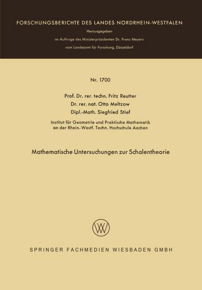Mathematische Untersuchungen zur Schalentheorie