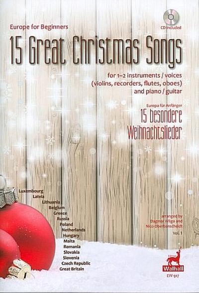 15 besondere Weihnachtslieder (+CD)für 1-2 Instrumente (Stimmen) und Klavier (Gitarre)