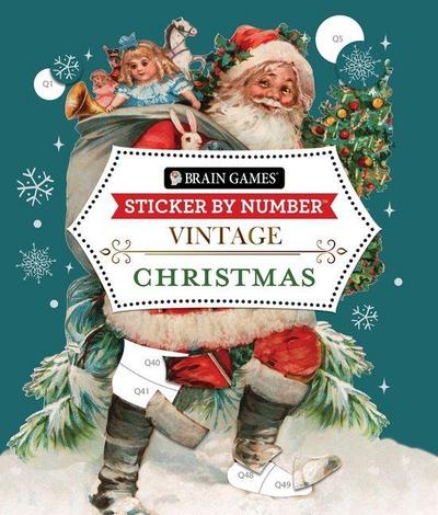 Brain Games - Sticker by Number - Vintage: Christmas (28 Images to Sticker)