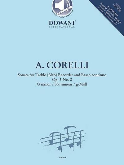 Sonate g-Moll op.5,8 (+Online Audio)für Altblockflöte und Bc