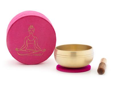 Set in Box pink YOGA 5181: Klangschale edel verpackt, eine schöne und originelle Geschenkidee!
