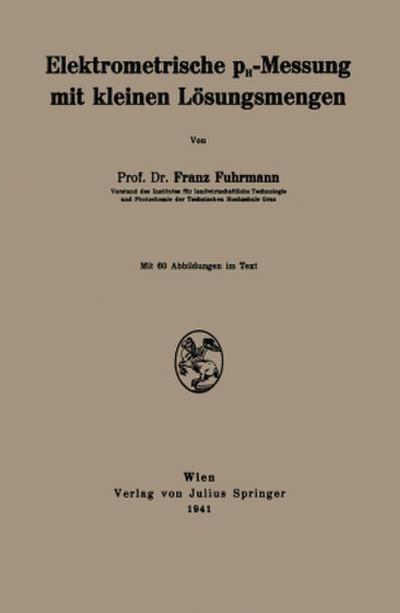 Elektrometrische pH-Messung mit kleinen Lösungsmengen