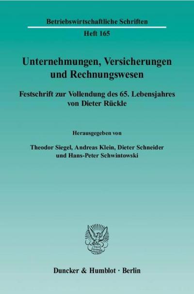 Unternehmungen, Versicherungen und Rechnungswesen.