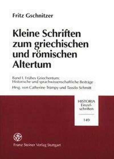 Kleine Schriften zum griechischen und römischen Altertum 1