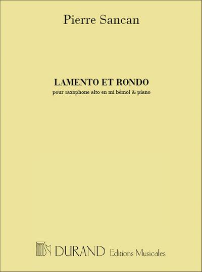 Lamento et Rondopour saxophone alto et piano