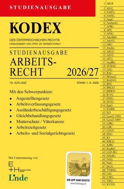KODEX Studienausgabe Arbeitsrecht 2026/27