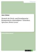 Deutsch als Zweit- und Fremdsprache - Kommentierte Arbeitsblätter "Schreiben, Sprechen, Hören Lesen"