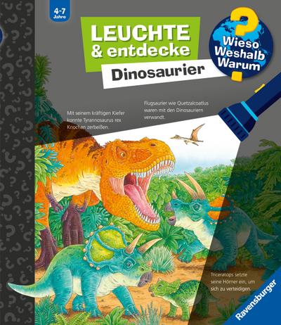 Wieso? Weshalb? Warum? Leuchte und entdecke: Dinosaurier (Taschenlampen-Buch mit Folien und Klappen)