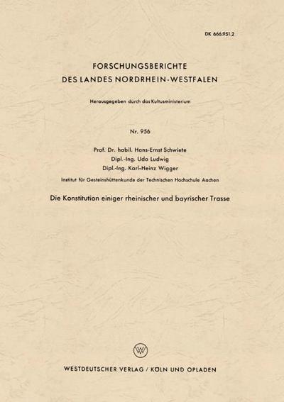 Die Konstitution einiger rheinischer und bayrischer Trasse