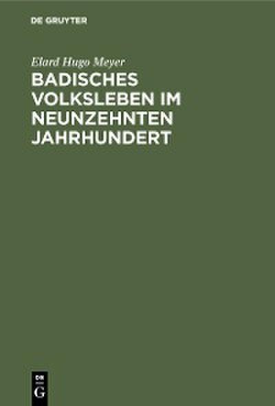 Badisches Volksleben im neunzehnten Jahrhundert