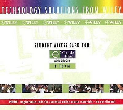 Student Access Card for E Grade Plus with EduGen: 1 Term
