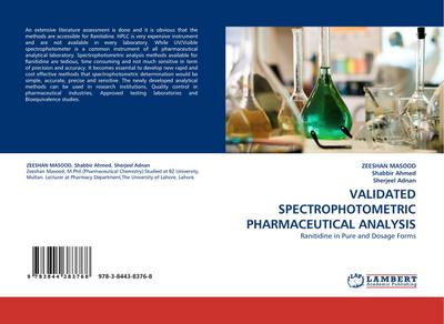 VALIDATED SPECTROPHOTOMETRIC PHARMACEUTICAL ANALYSIS