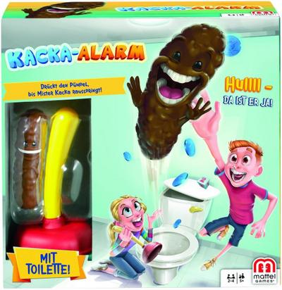 Mattel Games FWW30 - Kacka-Alarm lustiges Kinderspiel geeignet für 2 - 4 Spieler, Spieldauer ca. 15 Minuten, Kinderspiele ab 5 Jahren