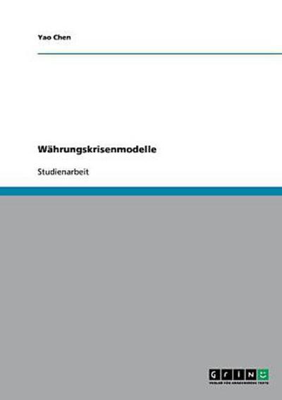 Währungskrisenmodelle