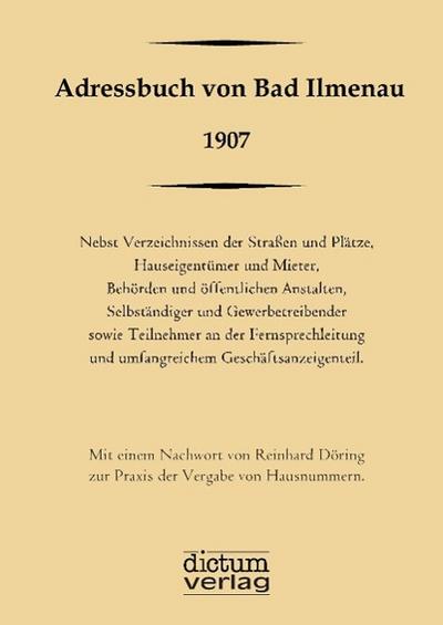Adressbuch von Bad Ilmenau 1907