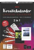 Kreativ-Kalender A4 - 2 in 1: schwarz und weiss 2026