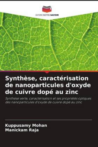 Synthèse, caractérisation de nanoparticules d’oxyde de cuivre dopé au zinc
