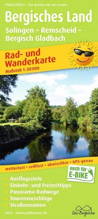 Bergisches Land, Solingen - Remscheid - Bergisch Gladbach 1:50 000