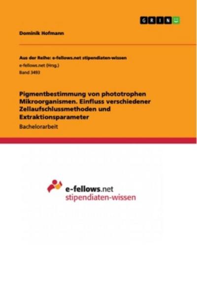 Pigmentbestimmung von phototrophen Mikroorganismen. Einfluss verschiedener Zellaufschlussmethoden und Extraktionsparameter