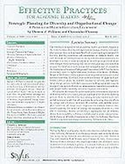 Strategic Planning for Diversity and Organizational Change: A Primer for Higher-Education Leadership, Issue 3