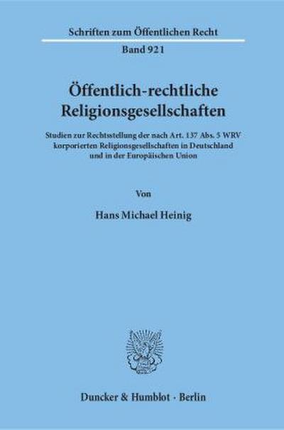 Öffentlich-rechtliche Religionsgesellschaften.