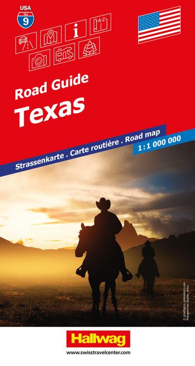 Hallwag Strassenkarte USA, Texas 1:1 Mio.
