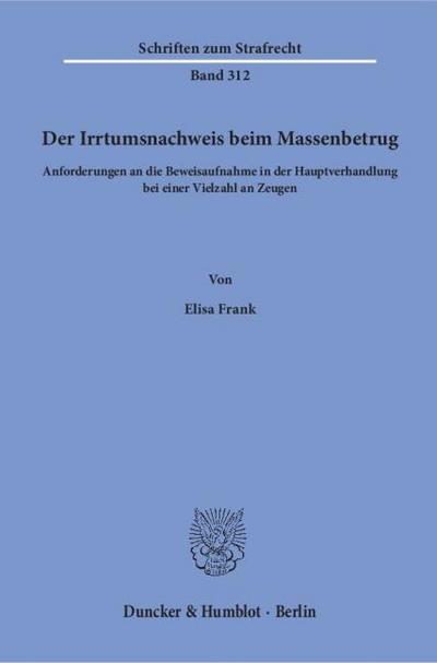Der Irrtumsnachweis beim Massenbetrug.