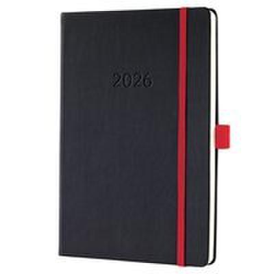 Wochenkalender Conceptum 2026, ca. A5, schwarz/rot