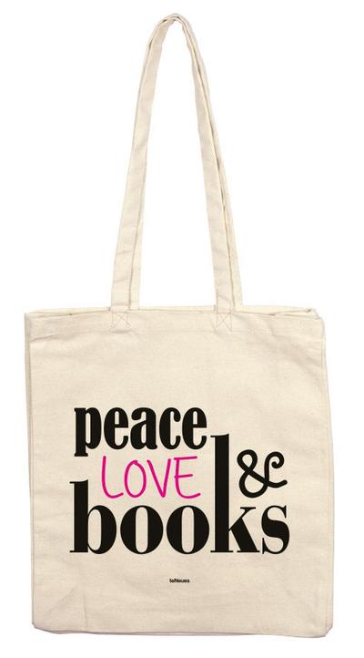 Peace Love Books, Stofftasche