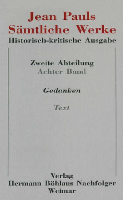 Jean Pauls Sämtliche Werke. Historisch-kritische Ausgabe; .. Tl.-Bd.1