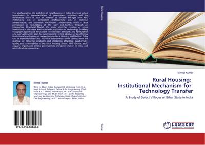 Rural Housing: Institutional Mechanism for Technology Transfer