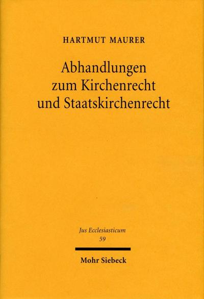 Abhandlungen zum Kirchenrecht und Staatskirchenrecht